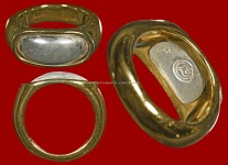 แหวนปลอกมีดเนื้อเงินปี2532 (ไซด์ 59+เลี่ยมจับทองอย่างดี) หลวงปู่ดู่วัดสะแก